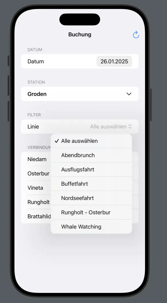 Line filters in TicketApp