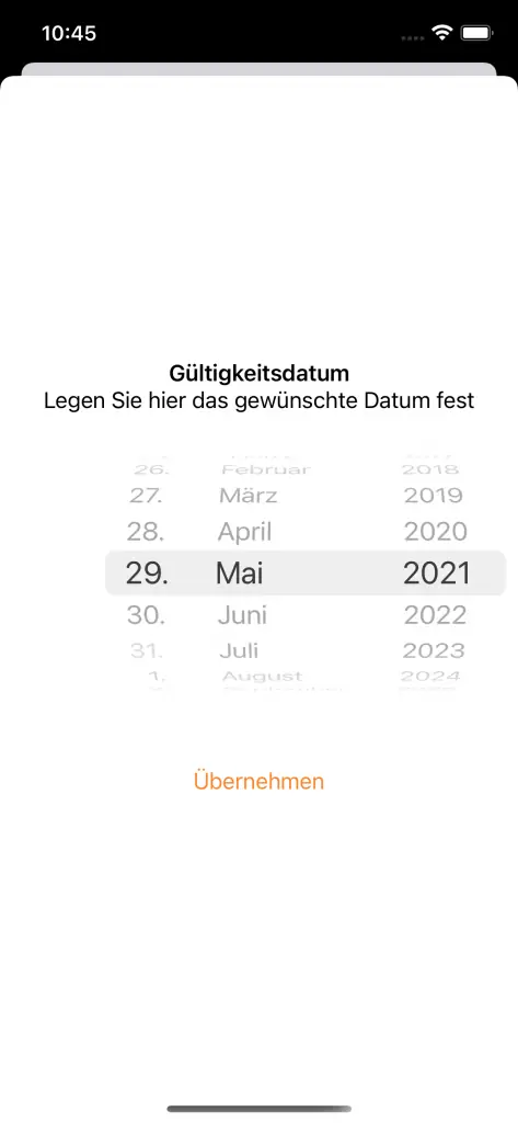 Set validity date 3