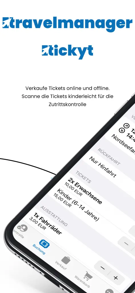 Screenshot layout Travelmanager ticket app