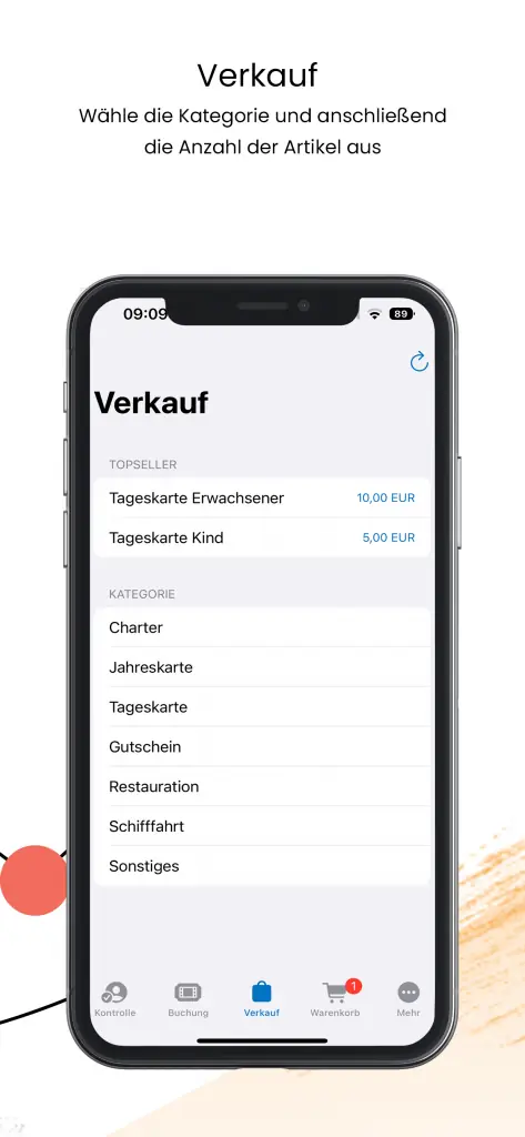 Screenshot layout Travelmanager ticket app