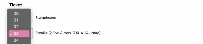 Anzahl Preistyp wählen
