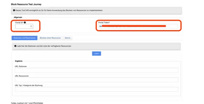 Block Resource Self Testing Journey Portal ID and Token