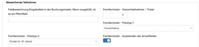 Buchungsoptionen einstellen