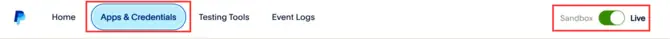 Credenciales de Paypal Apps