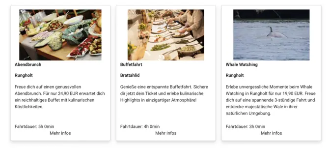 Displays selected trips.