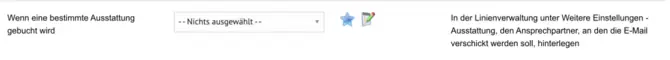E-Mail wenn bestimmte Ausstattung gebucht wird.