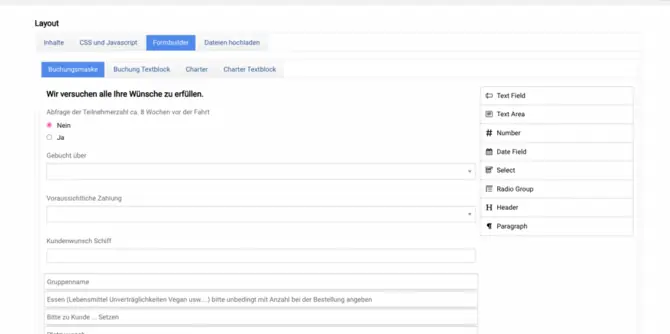 Freitextfelder Backend