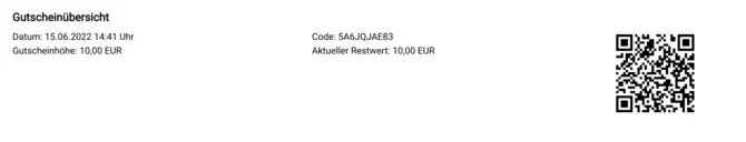 Guthaben Übersicht