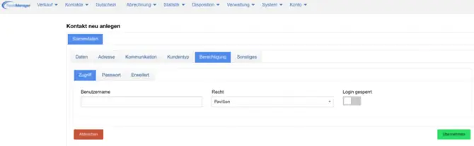 Mitarbeiter anlegen Berechtigung