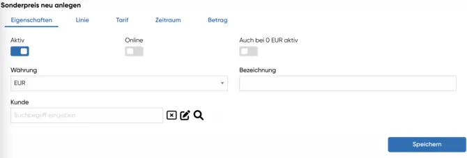 Sonderpreise für Kunden im Buchungssystem