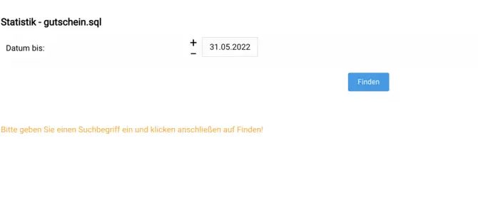 Stichtag wählen für Auswertung