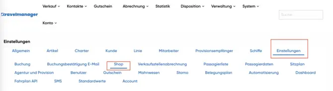 Systemparameter Shop TM