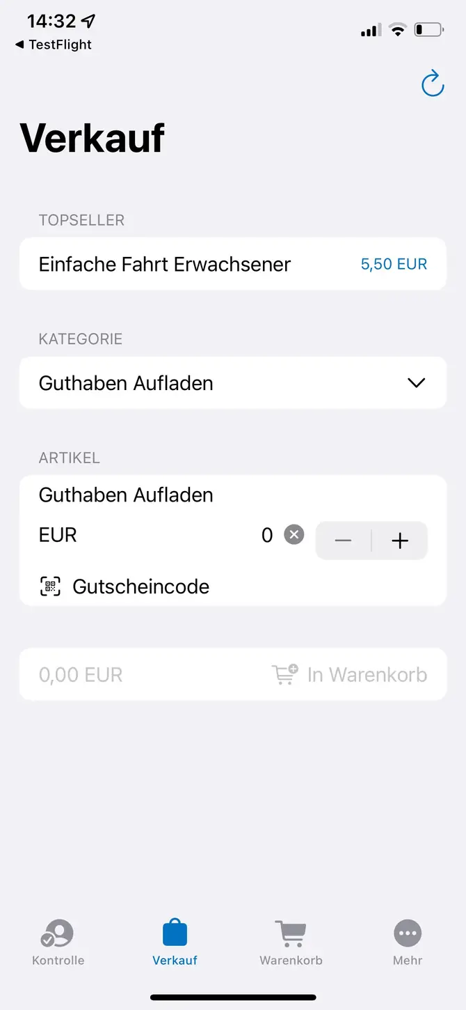 TicketApp Gutschein Guthaben