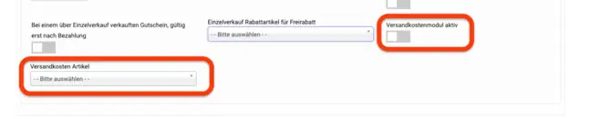 Versandkostenmodul aktivieren