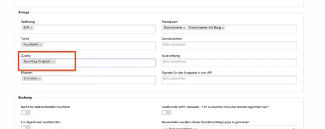 Zusatz in die Linie einfügen