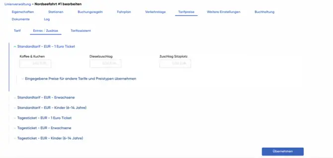 Zuschlag mit Preis versehen