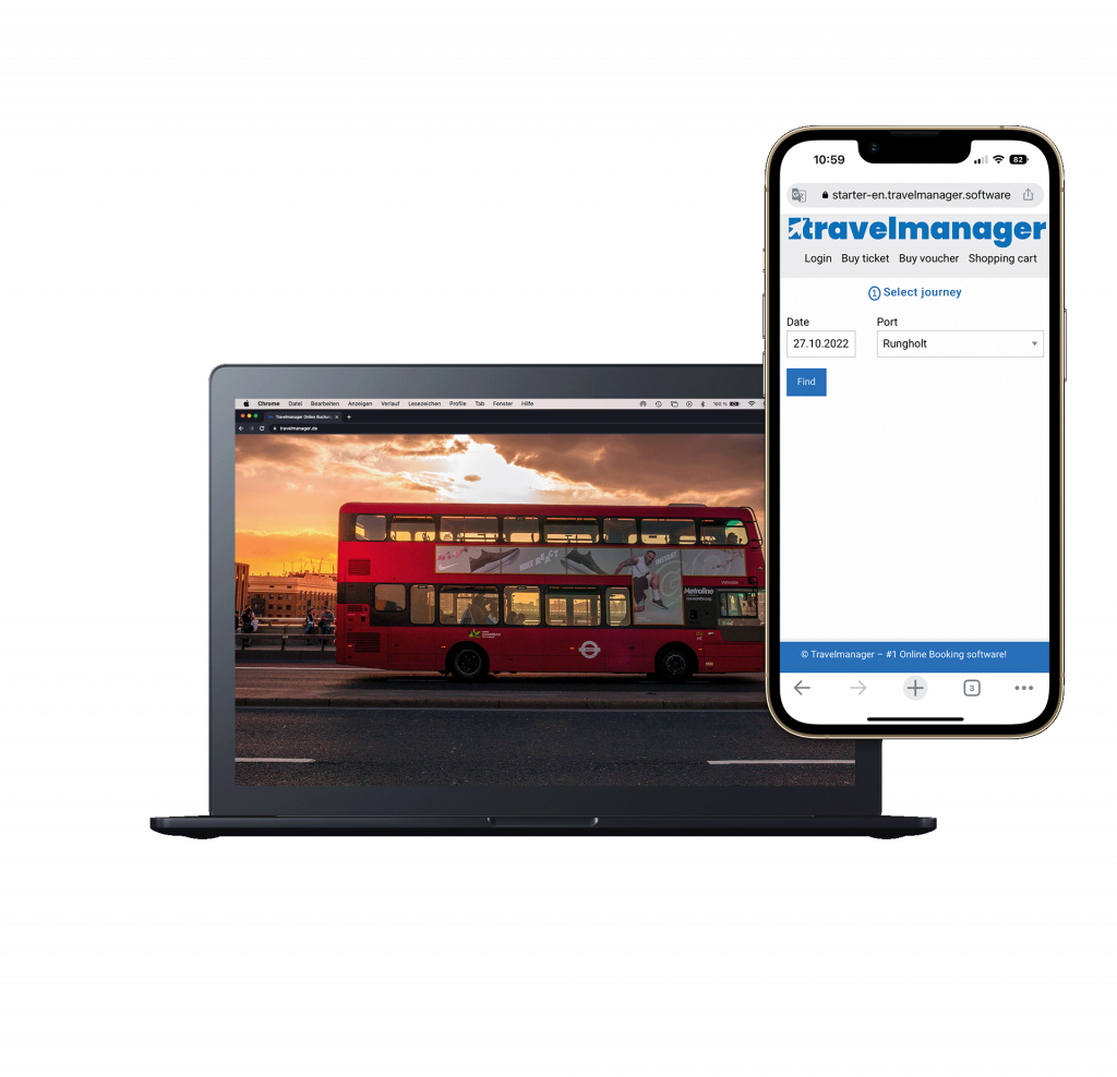 Macbook und iPhone Hop On - Hop Off Travelmanager