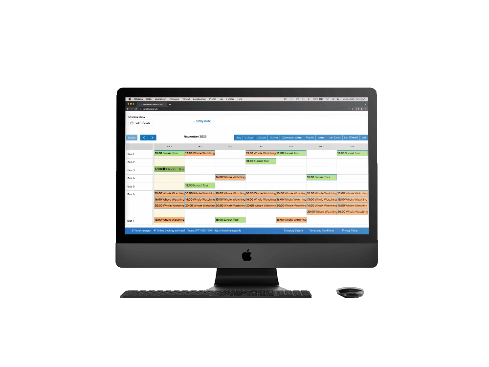 Bus Buchungssoftware übersichtliche Disposition