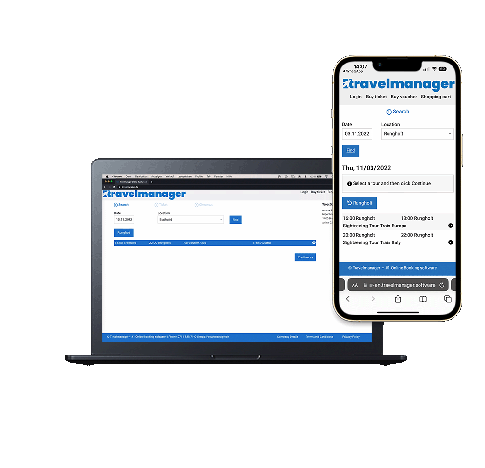 Online Buchnungssoftware Travelmanager für Bahn und Schiene