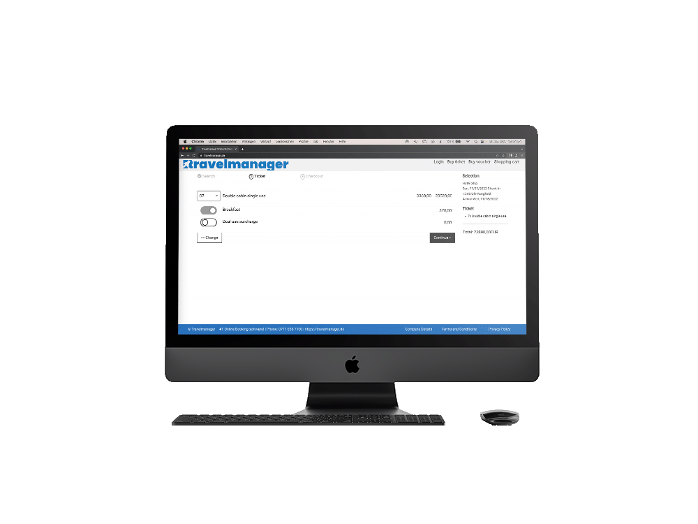 Onlinebuchung Hotelschiffe Travelmanager
