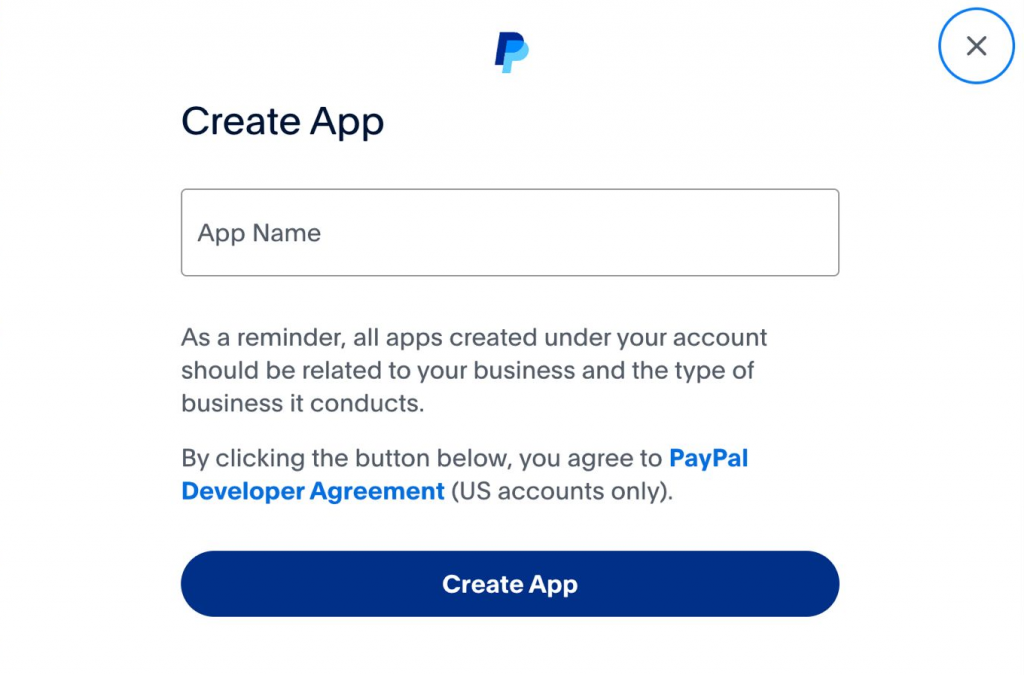 Paypal App erstellen